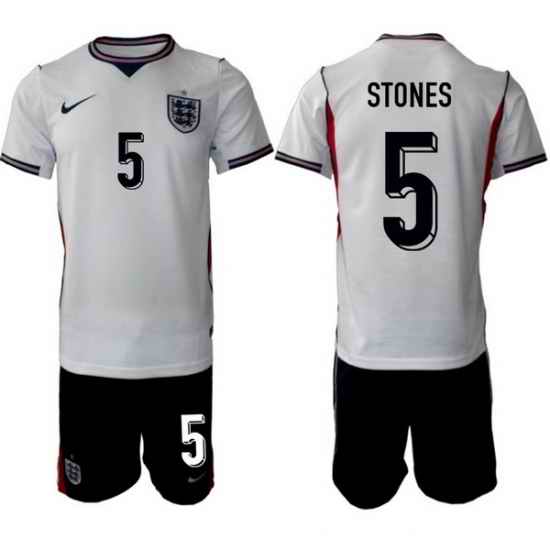 England FIFA World Cup 2026 White Soccer Jersey John Stones #5
